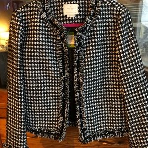 Kate Spade Houndstooth Tweed Jacket Sz 
